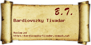 Bardiovszky Tivadar névjegykártya